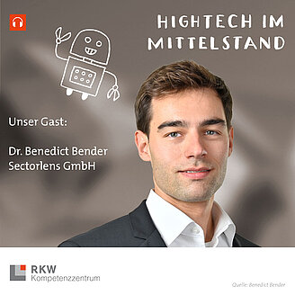 © Benedict Bender / Privat/Non-kommerziell Das Bild zeigt Dr. Benedict Bender, Geschäftsführer der Sectorlens GmbH. Er ist zu Gast in der Podcast-Folge "DigitaleDigitale Nachhaltigkeitsberichterstattung – Wie KI für Sie die richtige Software findet" aus der RKW-Podcast-Reihe "Hightech im Mittelstand.