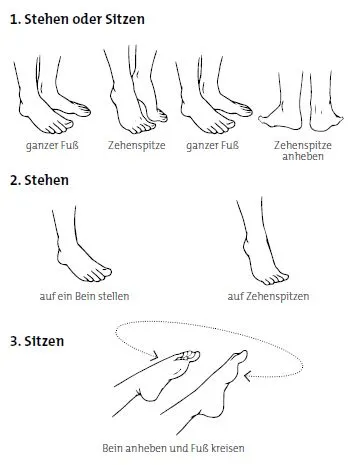 Venengymnastik im Stehen oder Sitzen